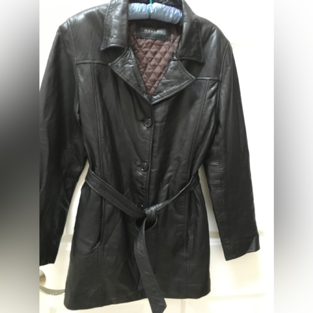 Whet Blu Black soft Leather Jacket Sz M, very nice condition